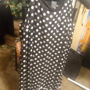 "Gabby Skye", Size 16 women's black pokey dot dress. Sequins on bottom.